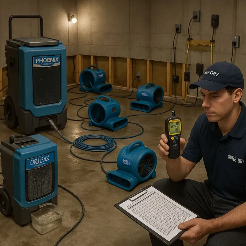 Structural Drying and Dehumidification process in Franklin Park, PA